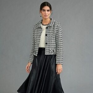 RIANI  Black + White Boucle Boxy Blazer 14 XL